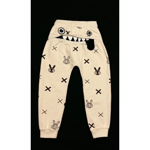 Mintás bézs szabadidő nadrág (116)