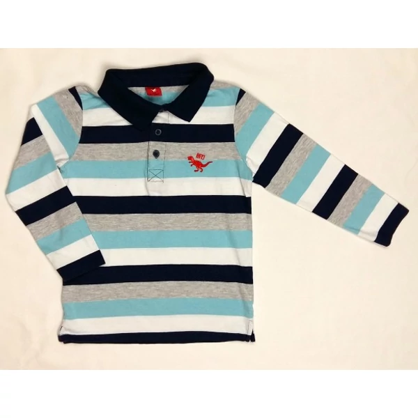 Kék csíkos galléros póló (122)