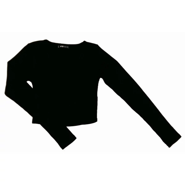 Fekete bordás felső (XS)