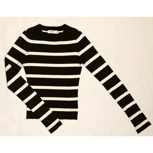 Barna-fehér csíkos felső (XS)