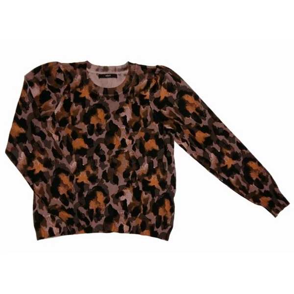 Barna okker mintás kötött felső (M)