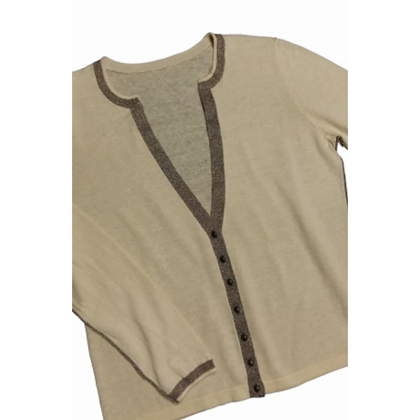 Bézs csillogó szegélyű kardi (XL)