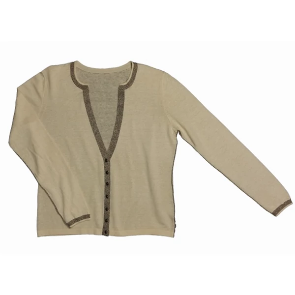 Bézs csillogó szegélyű kardi (XL)