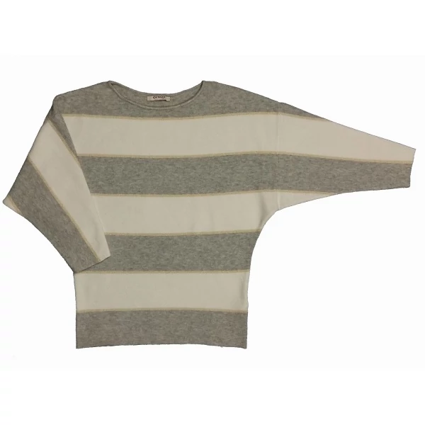 Szürke krém csíkos Orsay pulcsi (S)