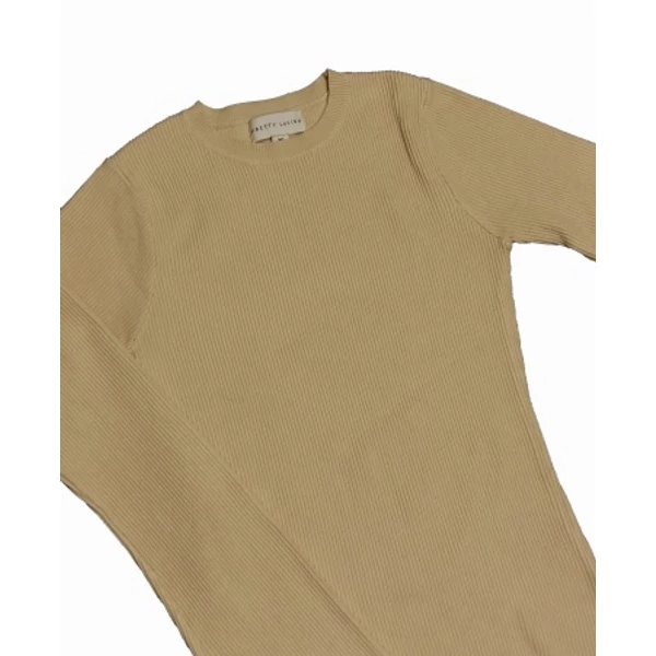 Bézs bordás pulcsi (M)