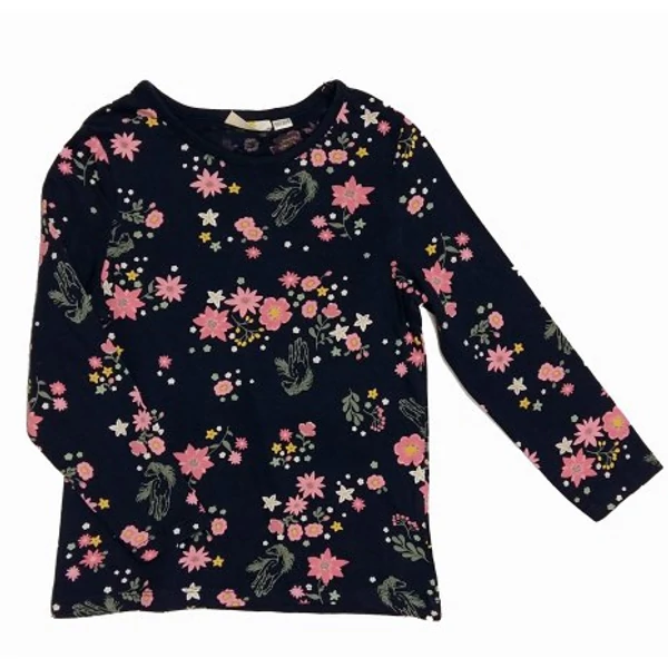 Sötétkék virágos póló (104)