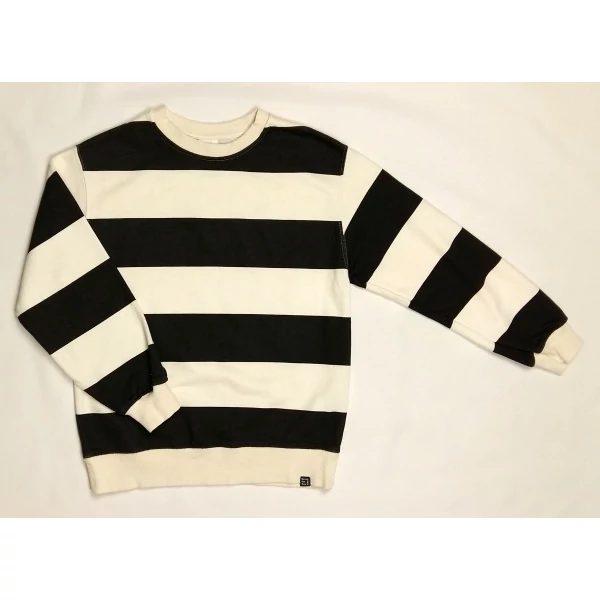 Szürke-fehér csíkos pulcsi (140)