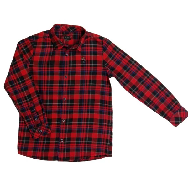 Piros-kék kockás ing (140)