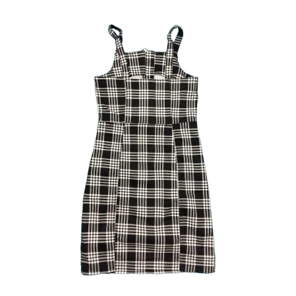 Fekete-fehér kockás zipes ruha (152)