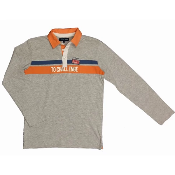 Szürke narancs galléros póló (152)