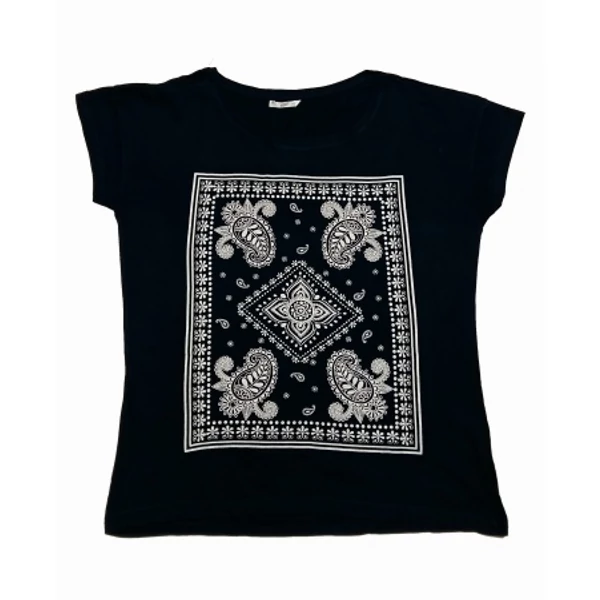 Sötétkék fehér mintás póló (XL)