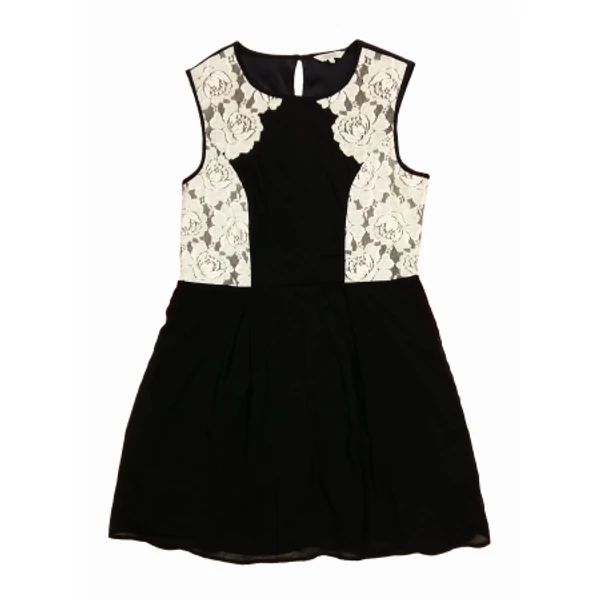 Fekete-fehér csipkés Peacocks ruha (44)