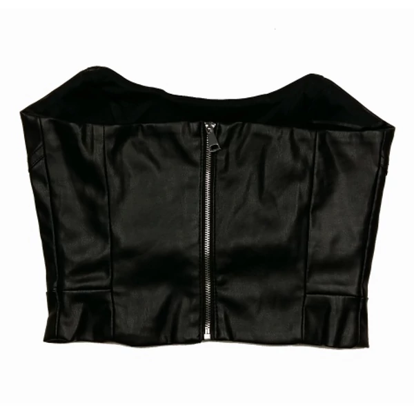 Bershka műbőr top (S)