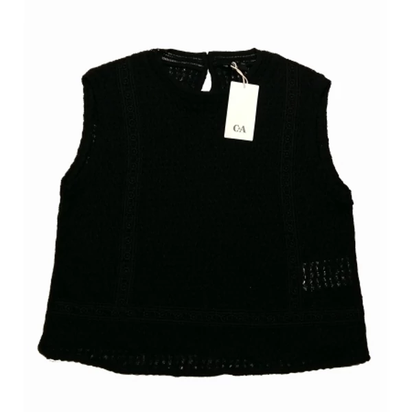 Fekete csipkés felső (L)