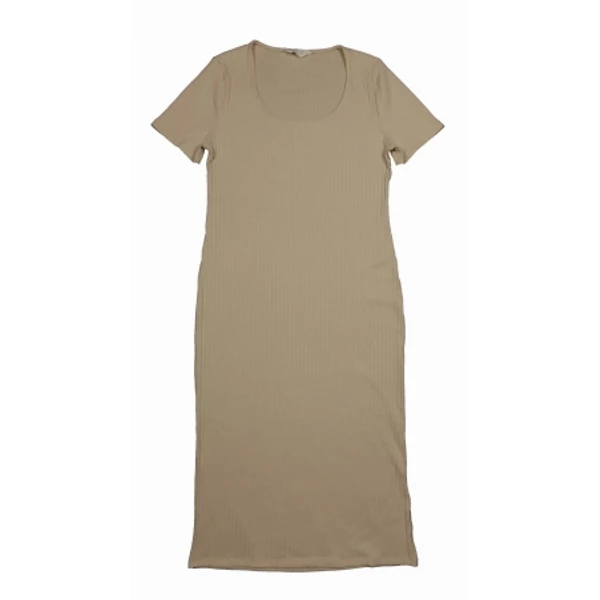 Bézs bordás ruha (S)