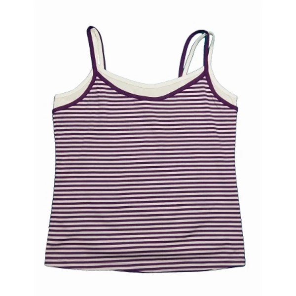 Lila-fehér csíkos póló (M)