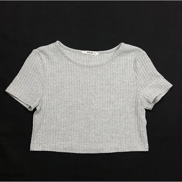 Szürke bordás felső (140)