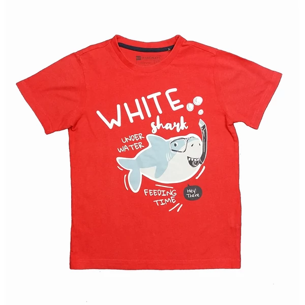Piros cápás póló (128)